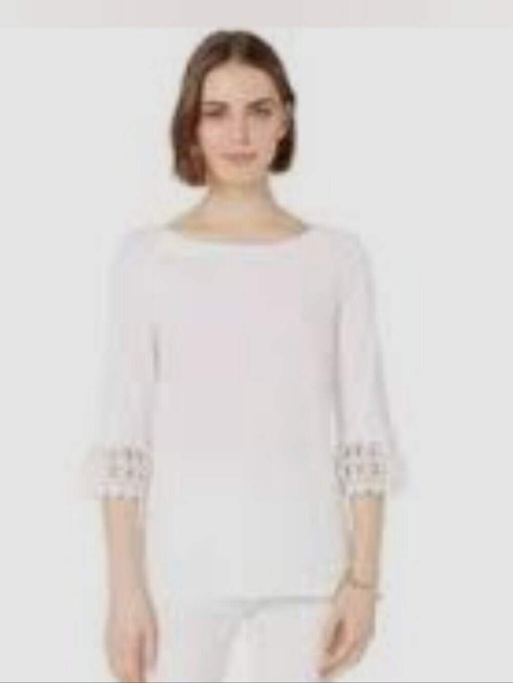 Lilly Pulitzer White Crochet Sleeve Top, Large, nwot